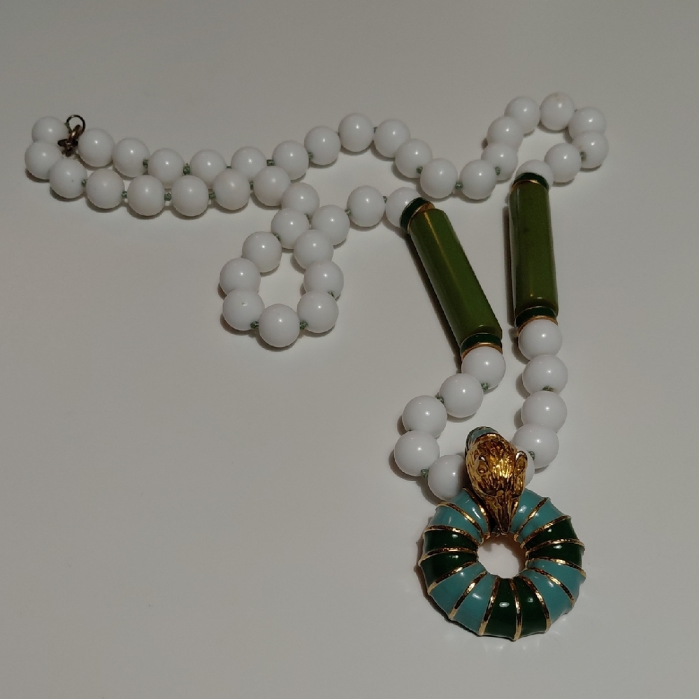 Signed Donald Stannard Fox Pendant Necklace – Vintage Enamel Statement